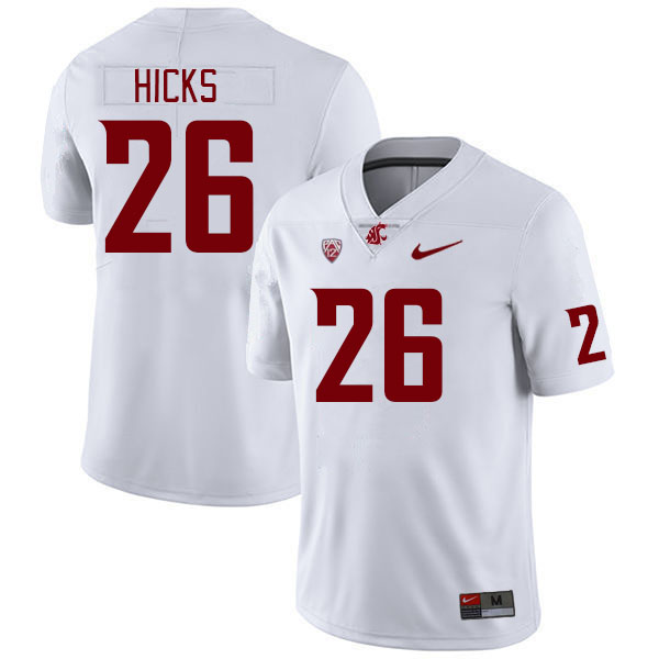 Washington State Cougars #26 Davon Hicks College Football Jerseys Stitched Sale-White